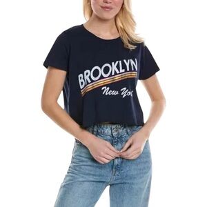 Prince Peter New NWT Brooklyn Stripe 100% Cotton Cropped Women’s Tee XL
